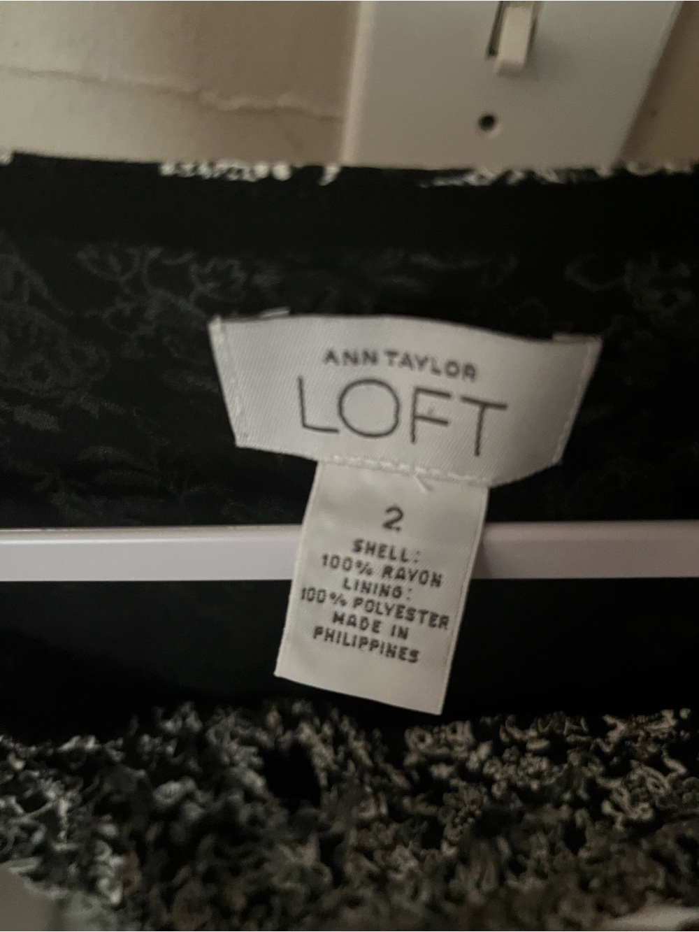 LOFT Black and White Floral Midi Dress - Picture 2 of 2